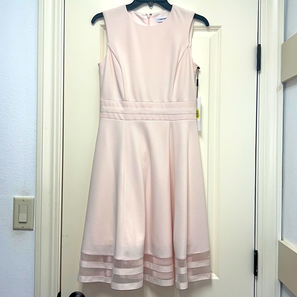 NWT women’s Calvin Klein Fit & Trim Illusion Dress, size 4